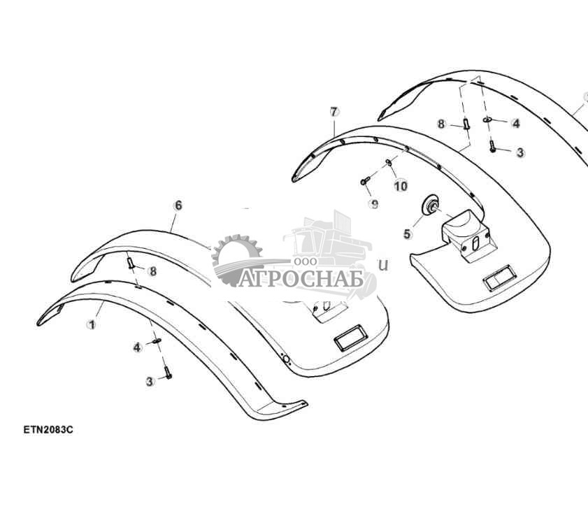 Удлинители крыльев широкие, задний фонарь 